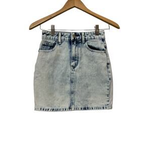 Nasty Gal Collection Y2K Skirt Womens 4 Frosted Acid Wash Denim Short Mini